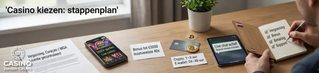 Stappenplan: zo wordt het juiste casino zonder Cruks gekozen